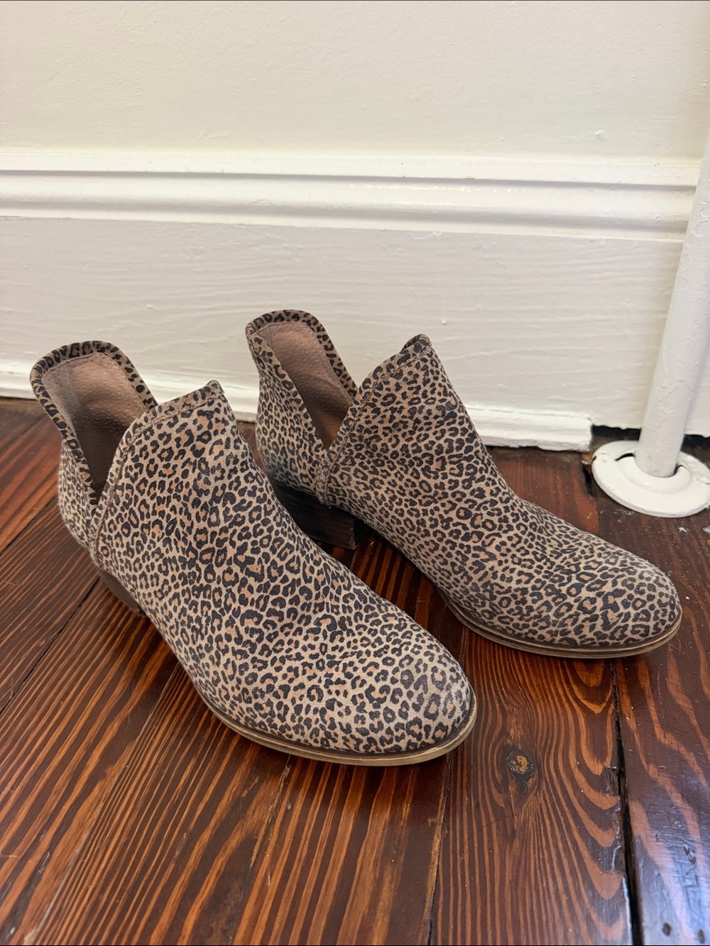 Lucky Brand Leopard-Print Ankle Booties in Tan and Black